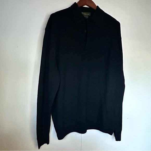 PRINCIPE Italian Merino Wool Fine Mens Sz XL /54 Sweater Shirt black - Picture 10 of 10